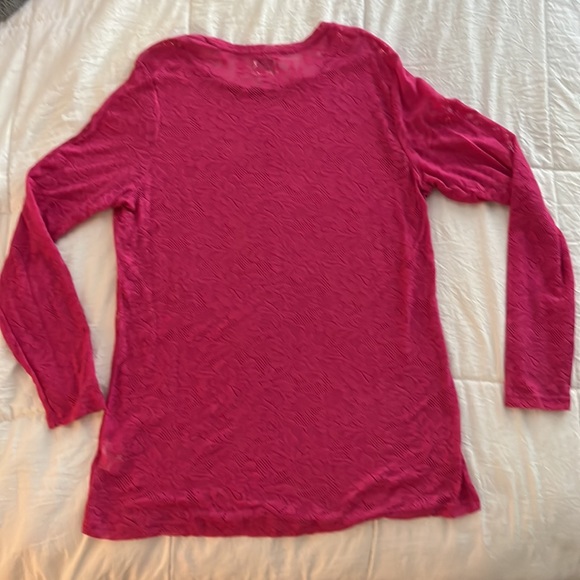 Ariat Hot Pink Long Sleeve Laced Top - XXL - Picture 4 of 7